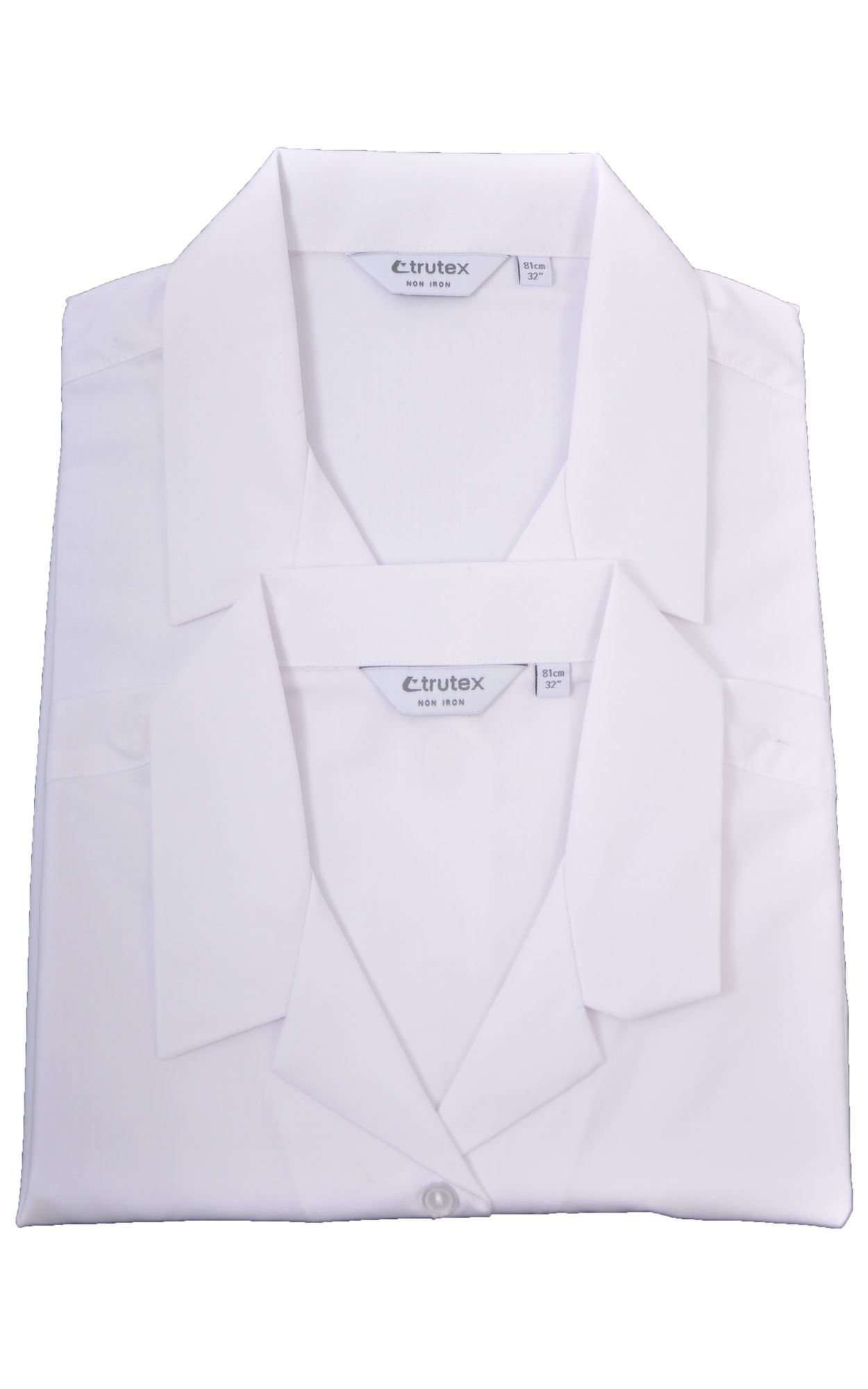 Picture of Plain White Rever Collar Blouse Twin Pack - Trutex
